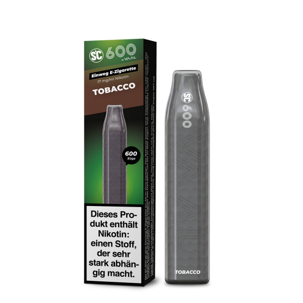 SC 600 Einweg E-Zigarette Tobacco 17mg/ml 10er Packung