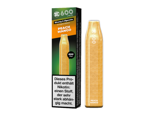SC 600 Einweg E-Zigarette Peach Mango 17mg/ml 10er Packung