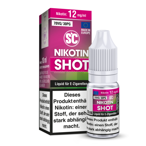 SC - 10ml Nikotin Shot 70VG/30PG 12 mg/ml 10er Packung