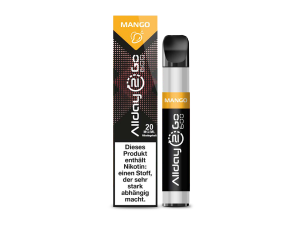 Allday2Go 600 Einweg E-Zigarette - Mango 20 mg/ml