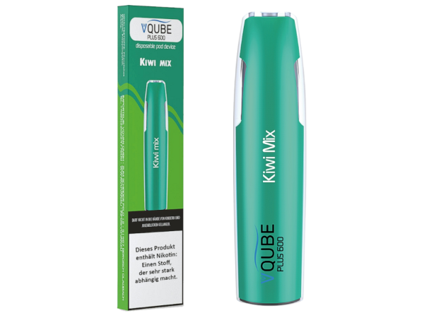 VQUBE - plus600 Einweg E-Zigarette - Kiwi Mix 16 mg/ml