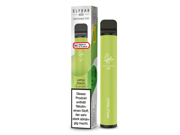 Elf Bar 600 Einweg E-Zigarette - Apple Peach 20 mg/ml
