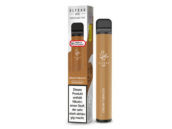 Elfbar 600 Einweg E-Zigarette - Cream Tobacco 20 mg/ml