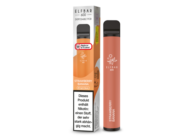 Elfbar 600 Einweg E-Zigarette - Strawberry Banana 20 mg/ml