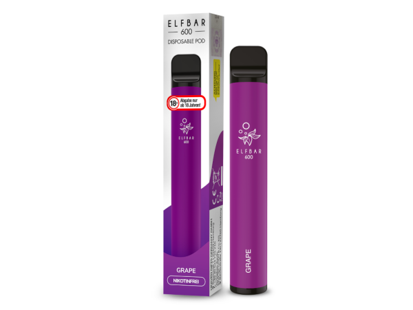 Elf Bar 600 Einweg E-Zigarette - Grape 0 mg/ml