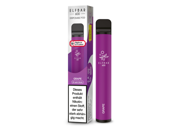 Elfbar 600 Einweg E-Zigarette - Grape 20 mg/ml