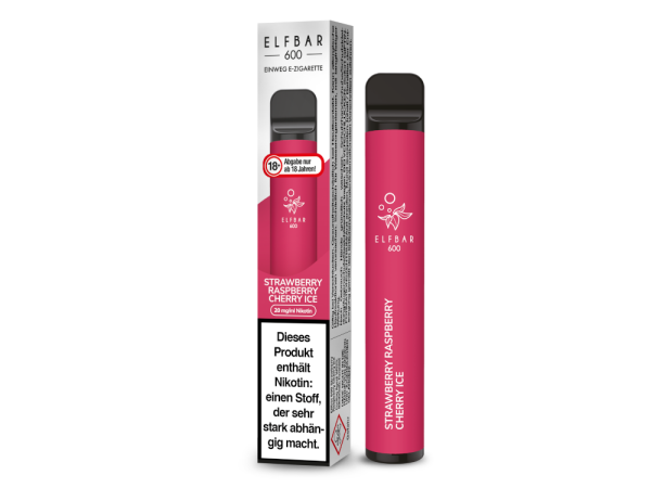 Elfbar 600 Einweg E-Zigarette - Strawberry Raspberry Cherry Ice 20 mg/ml