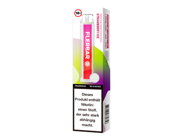 Flerbar M - Einweg E-Zigarette - Strawberry Ice 20 mg