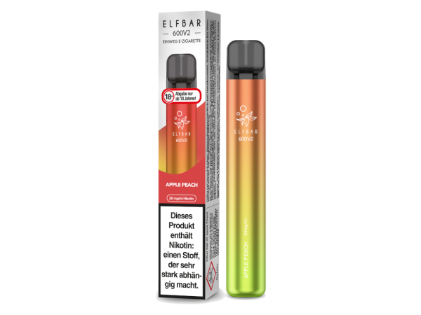 Elfbar 600 V2 Einweg E-Zigarette - Apple Peach 20 mg/ml