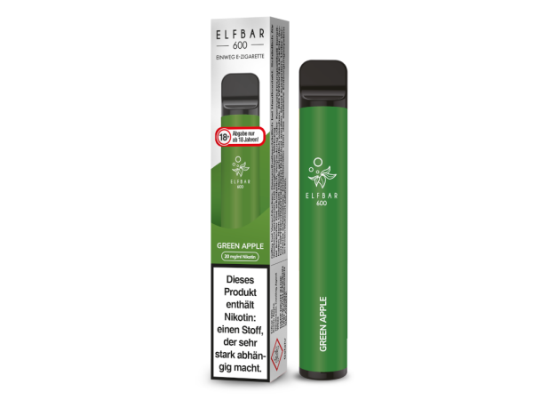 Elfbar 600 Einweg E-Zigarette - Green Apple 20 mg/ml