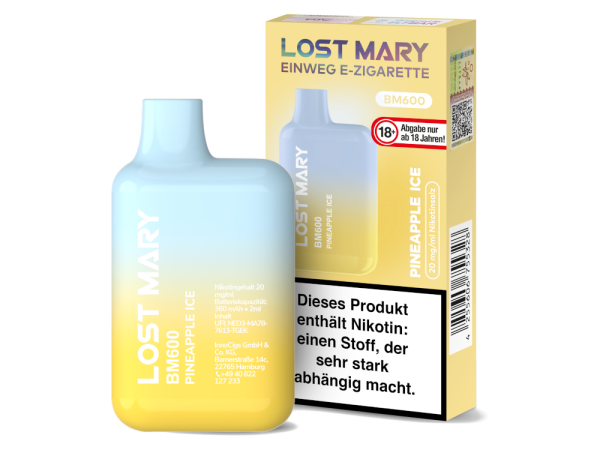 Lost Mary - BM600 Einweg E-Zigarette - Pineapple Ice 20mg/ml