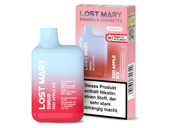 Lost Mary - BM600 Einweg E-Zigarette - Red Apple Ice 20mg/ml