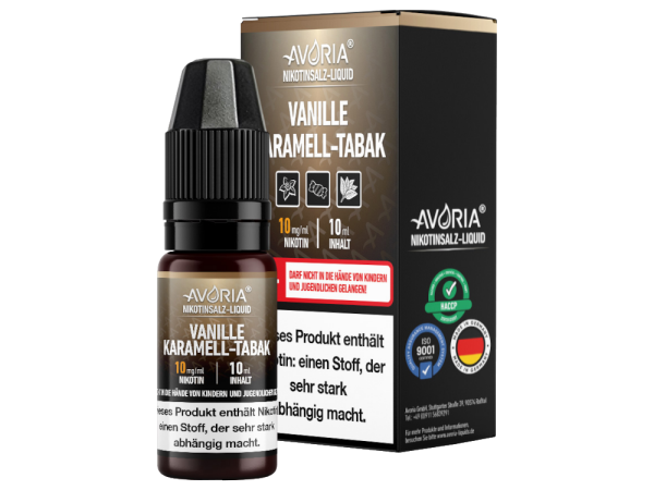 Avoria - Vanille-Karamell-Tabak - Nikotinsalz Liquid 20 mg/ml