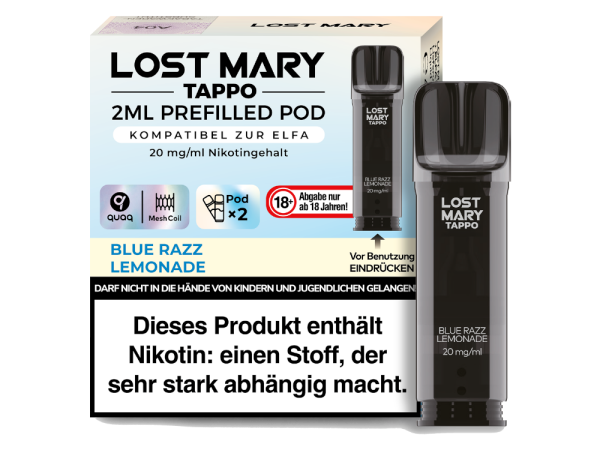 Lost Mary - Tappo Pod Blue Razz Lemonade 20 mg/ml (2 Stück pro Packung)